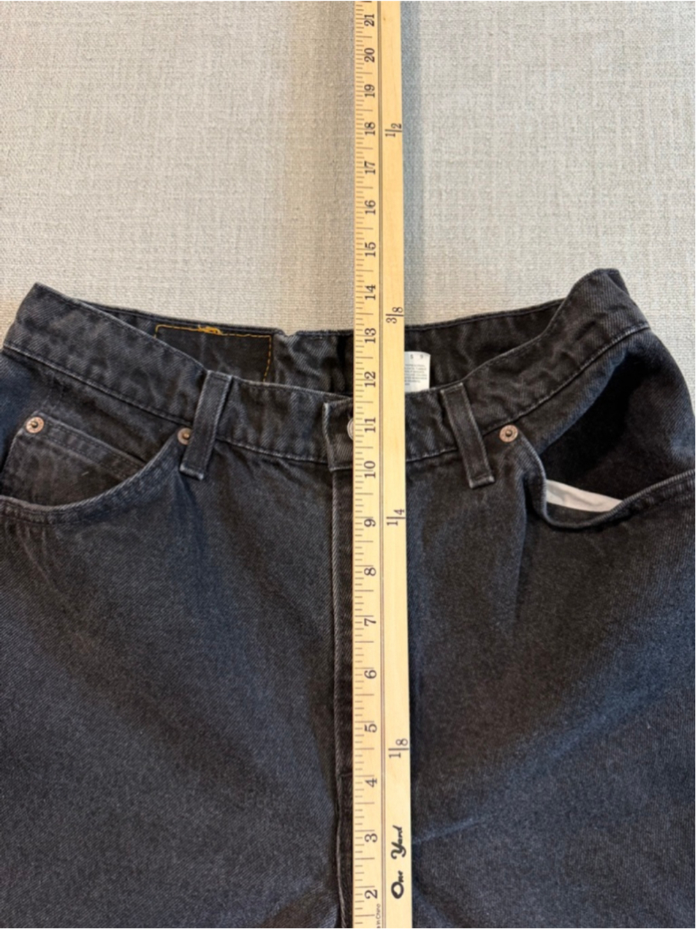 Levi’s 950 vintage 90s orange tag black wash relaxed tapered women’s size 11 - Picture 5 of 11